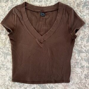 Pacsun Brown V-Neck baby tee